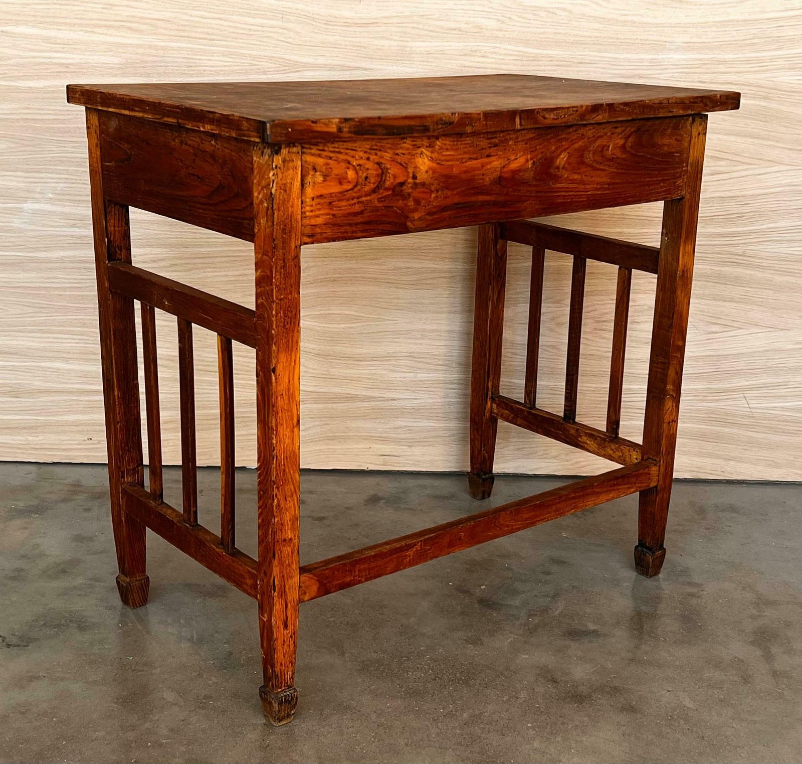 Early 19th Century Folk Art Side Table Or Desk, Scandinavia photo vintage