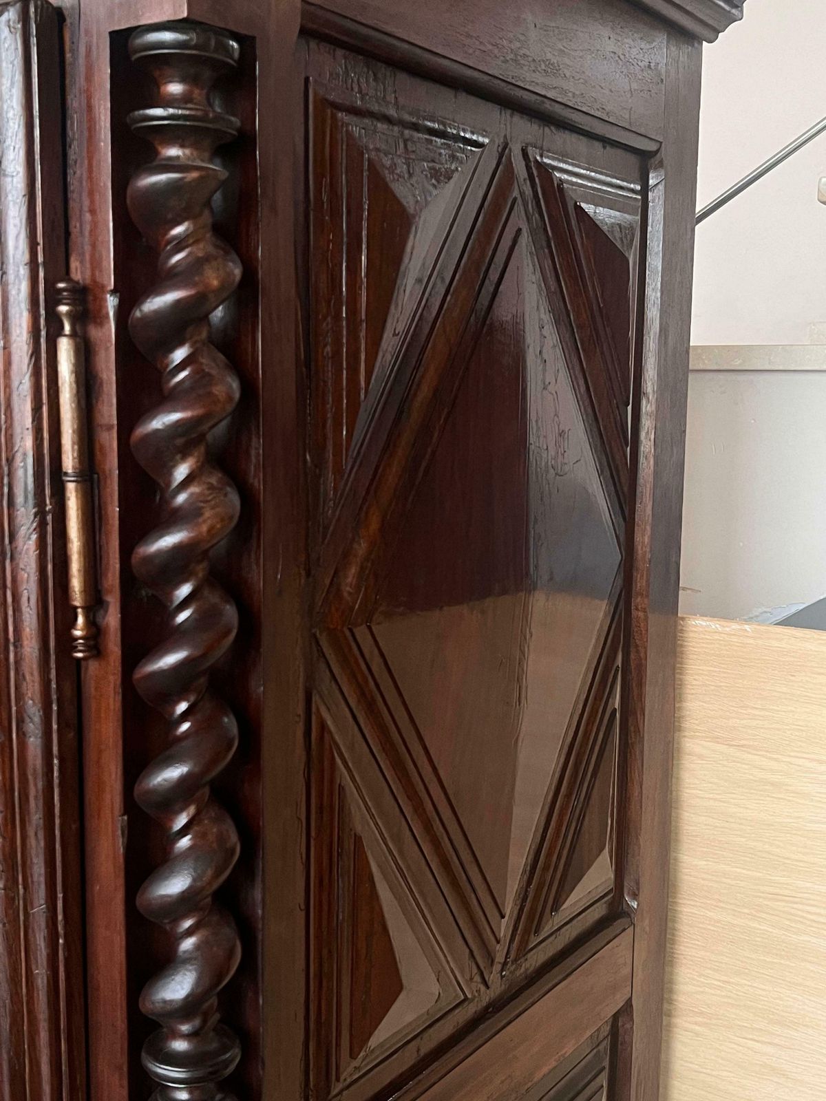 Antique 18th Century Oak Dutch Baroque Cushion Cabinet photo for sale