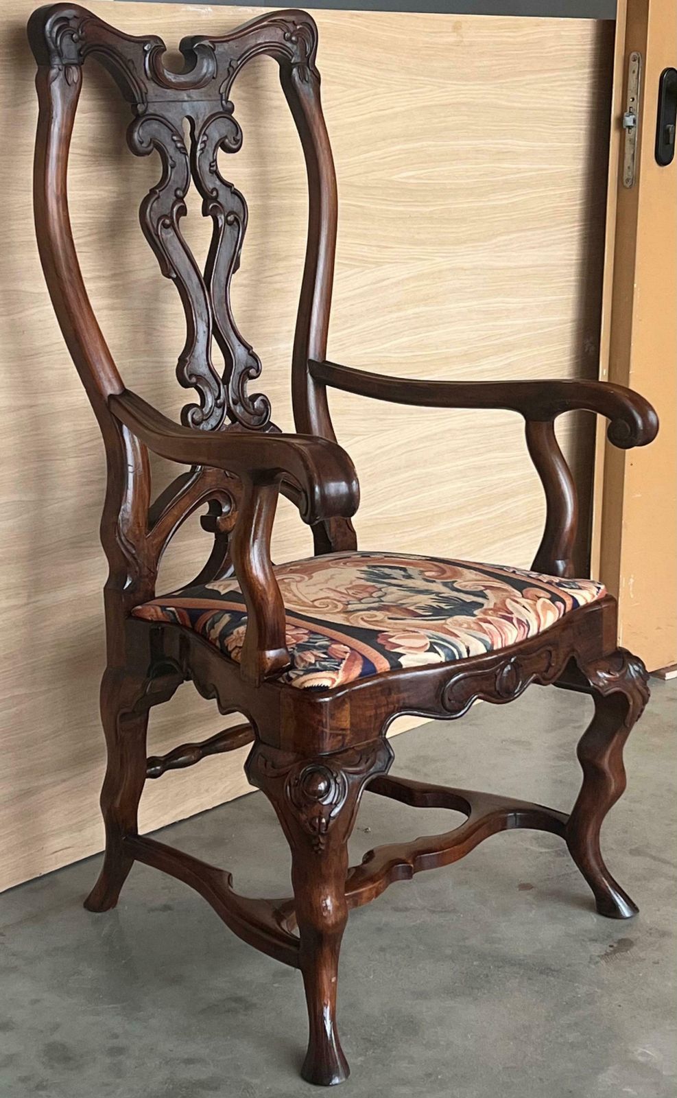 Paire de fauteuils de salle à manger Chippendale gothique en acajou massif, 1890 photo 3644.0