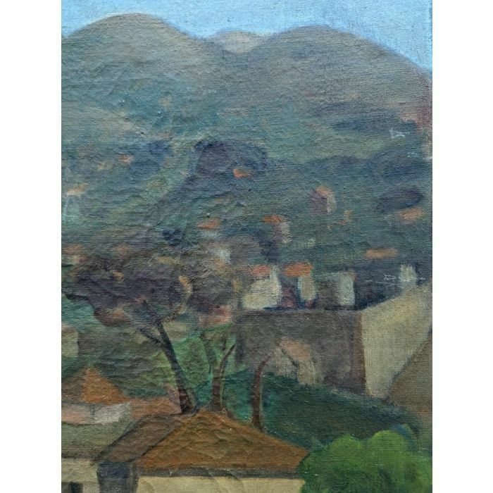 Oil On Canvas Landscape Of Allauch By Antoine Ferrari photo furniture