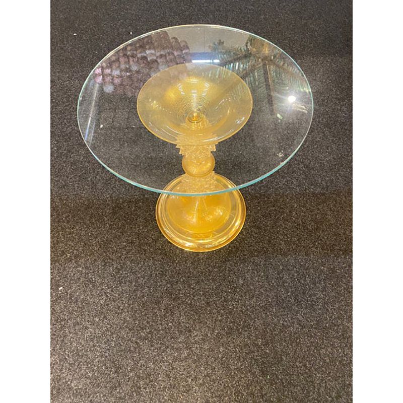 1980s Venetian Gold "Rostrato" Murano Glass Attributed Coffee Table photo 10200.0