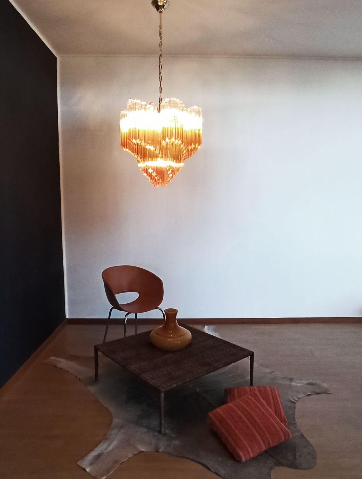 Modern Quadriedri Murano Glass Chandelier   114 Shaded Amber Prism Quadriedri photo buy