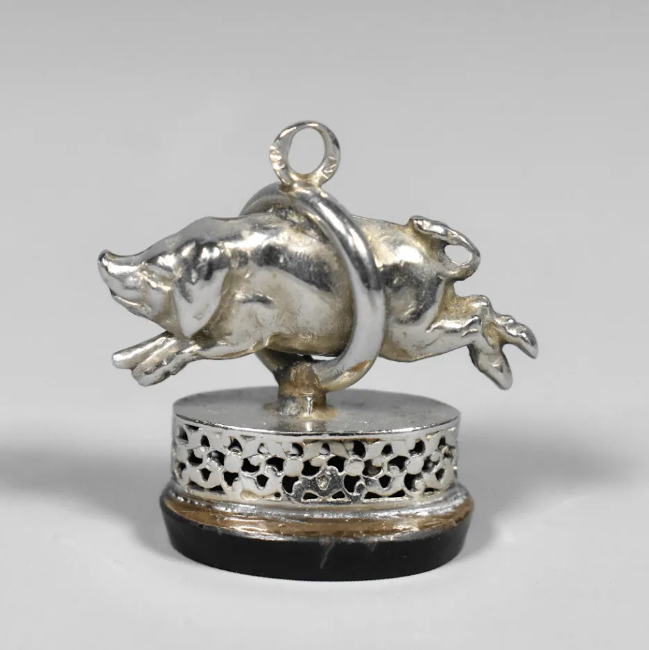 Collection Of Six Miniature Silver Pigs & Wild Boar photo for sale