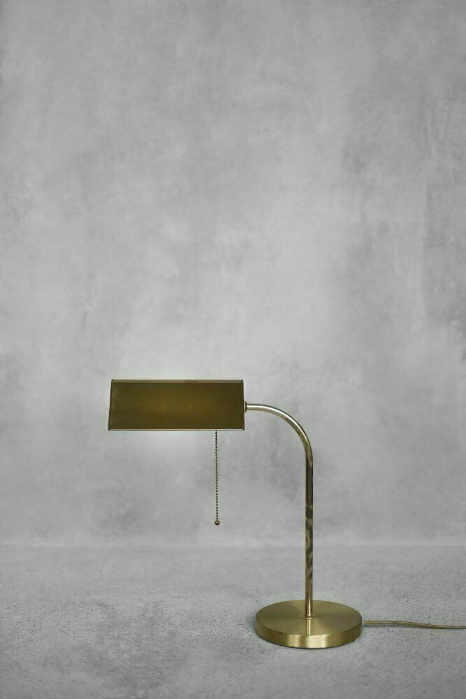 Mid Century German Modern Gold Brass Desk Lamp With Chain From Karstadt Ag, 1970s