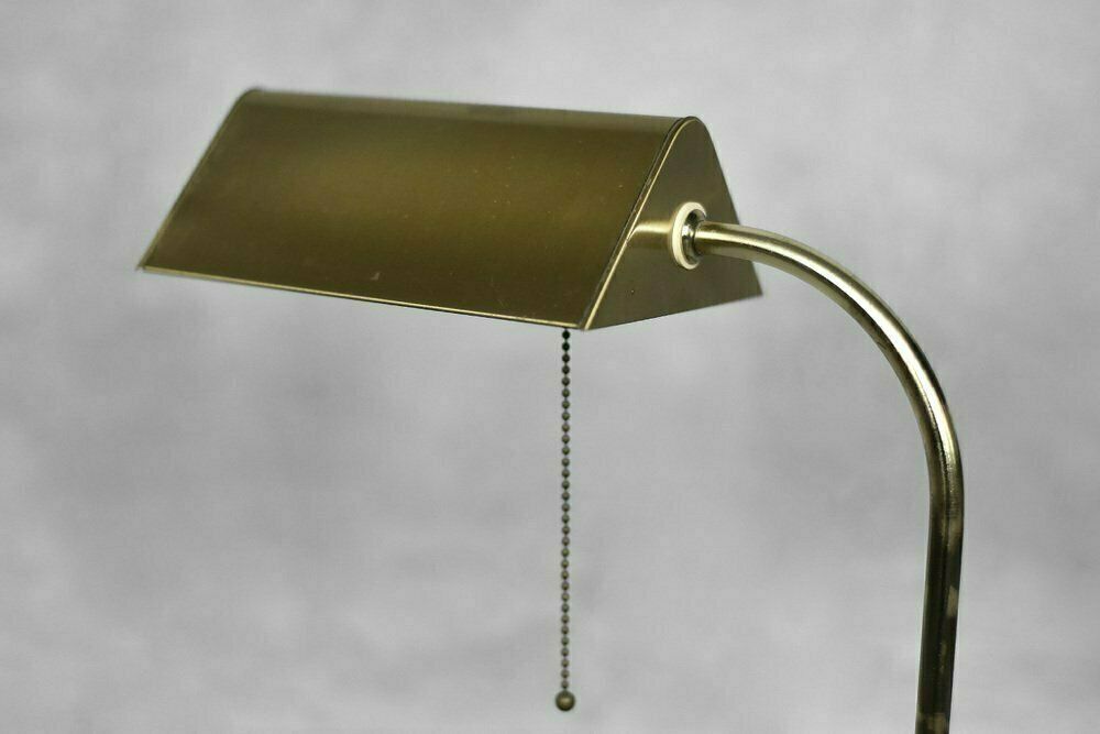 Mid Century German Modern Gold Brass Desk Lamp With Chain From Karstadt Ag, 1970s photo vinterior