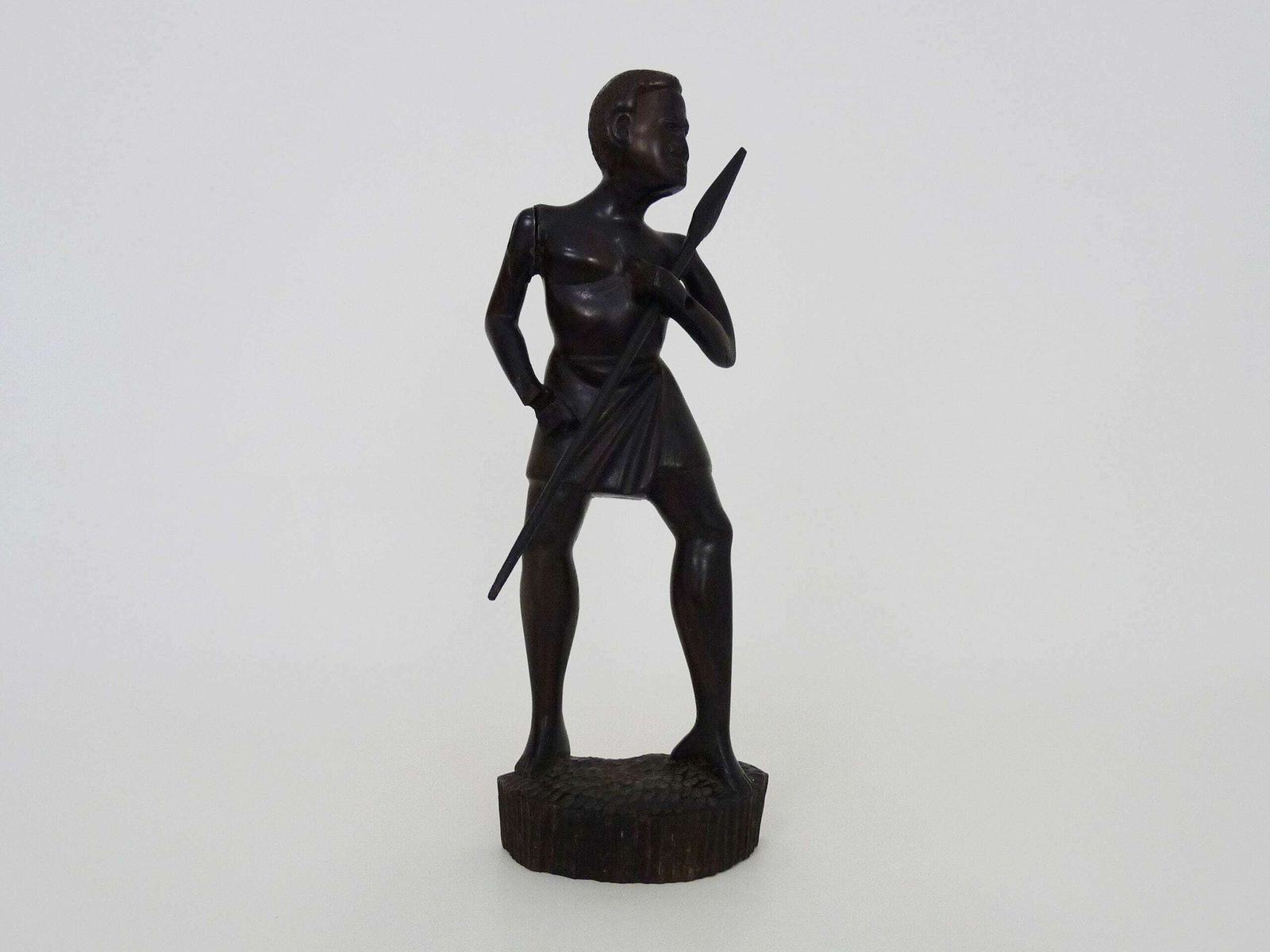 Malagasy School, Tananarive, Madagascar Art Deco Wooden Statuette. Signed F.Raydaly