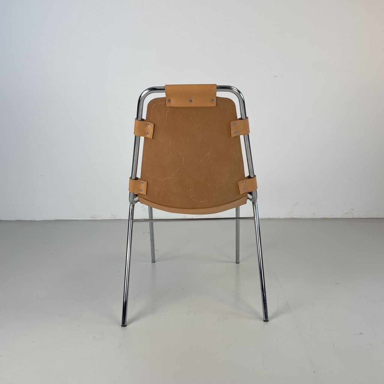 1960s Brown Leather Charlotte Perriand Les Arcs Chair photo vintage