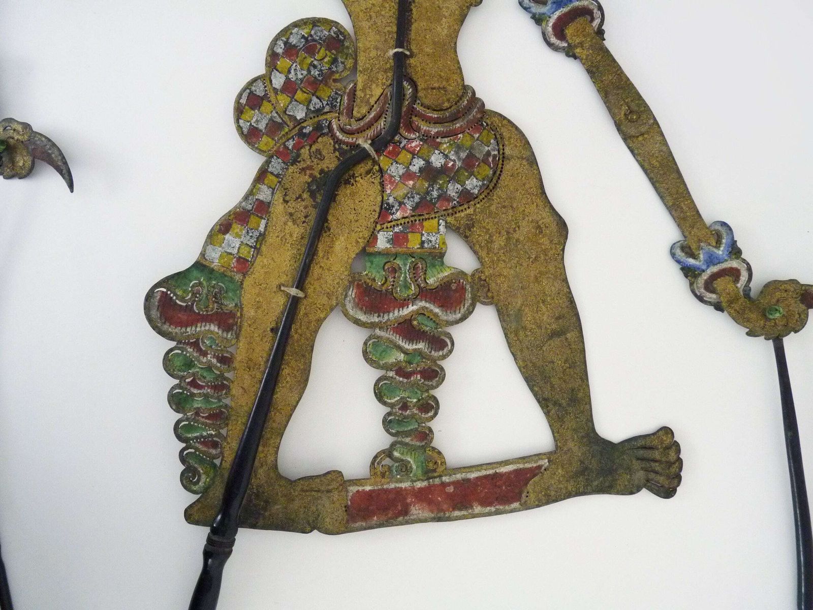 Bali Shadow Theater, Cut Leather Puppet And Buffalo Horn, Bali Indonesia photo buy