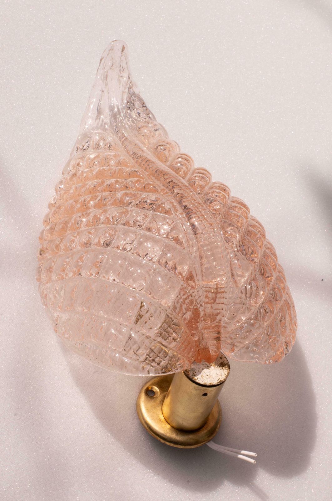 Wall Light Pink Jewel Murano Glass Leave By Barovier E Toso, 1950s photo furniture