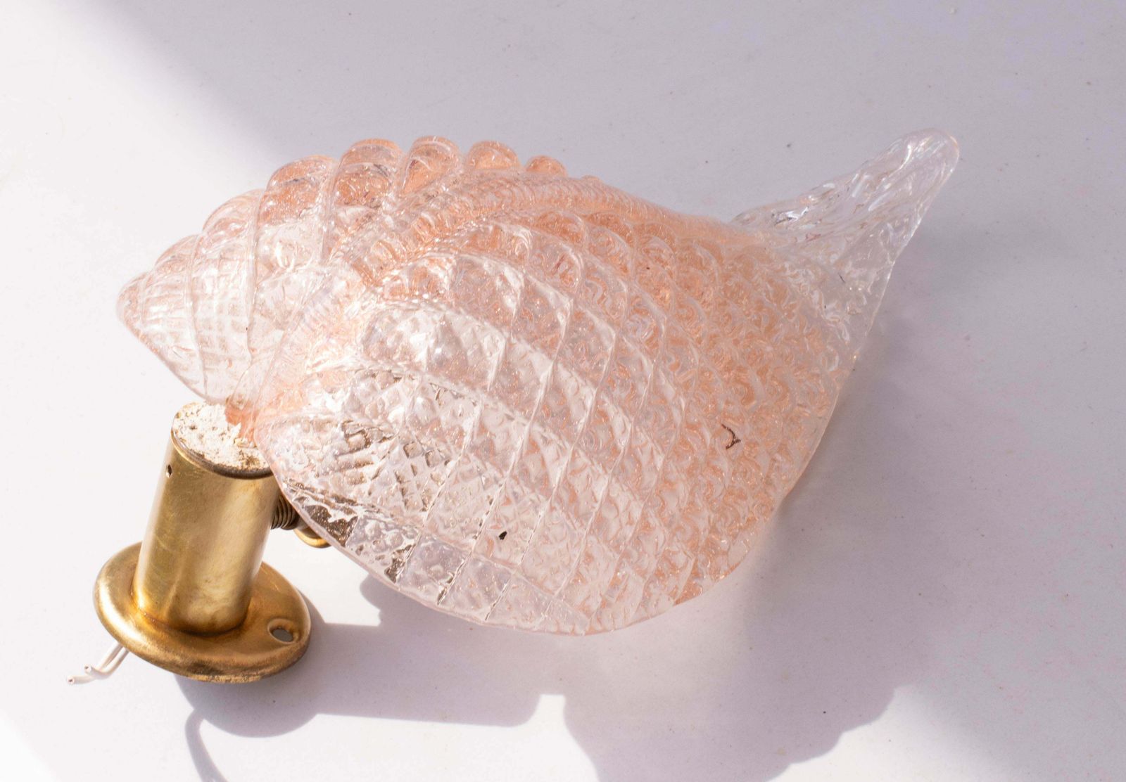 Wall Light Pink Jewel Murano Glass Leave By Barovier E Toso, 1950s photo Lighting