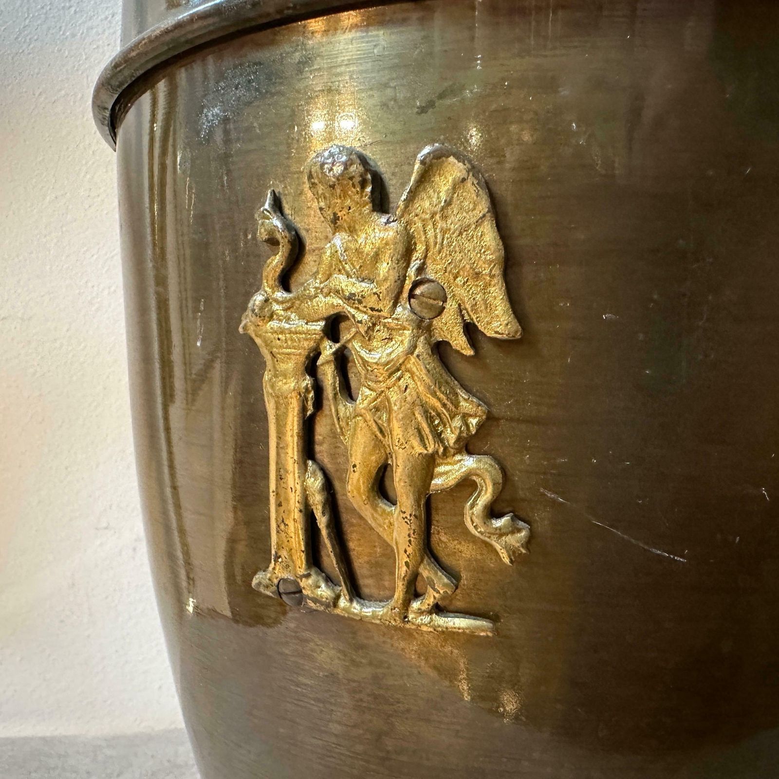 1950s Mid Century Modern Brass Italian Umbrella Stand In The Manner Of Gio Ponti photo for sale