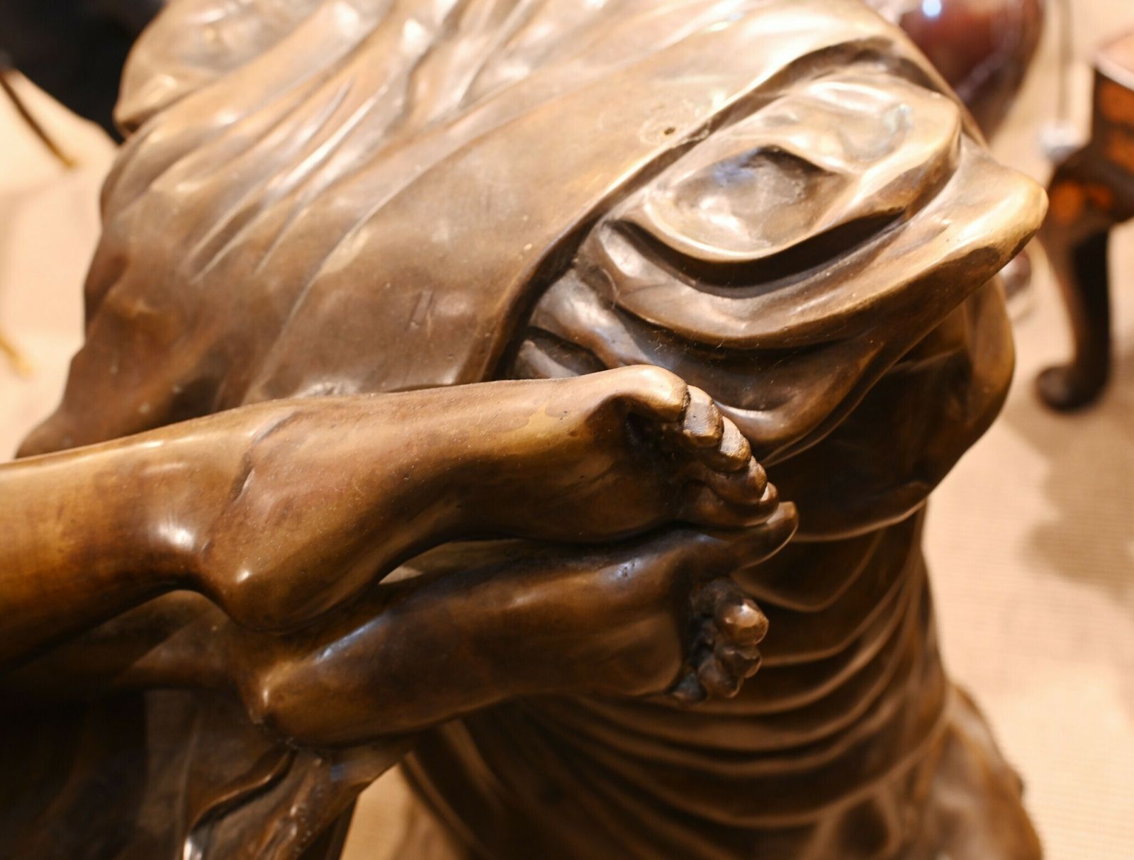 photo buy Italian Bronze Sleeping Beauty Statue After Canova Nude Female