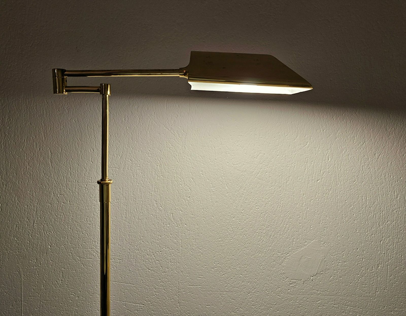 Mid Century Modern Swing Arm Floor Lamp Done In Brass With Adjustable Height // Made In West Germany In 1970s photo 800.0