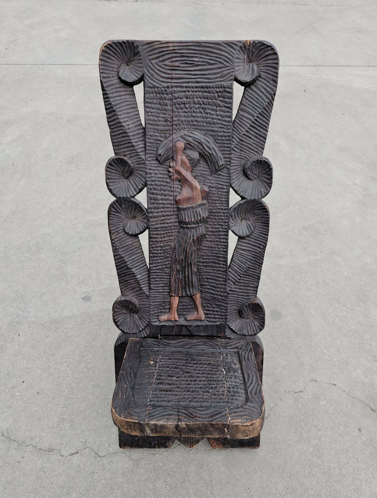 Antique Western African Stargazer Chairs Done In Hand Carved Wood By Yoruba Tribes // Made In Nigeria Ca. 1900s photo furniture