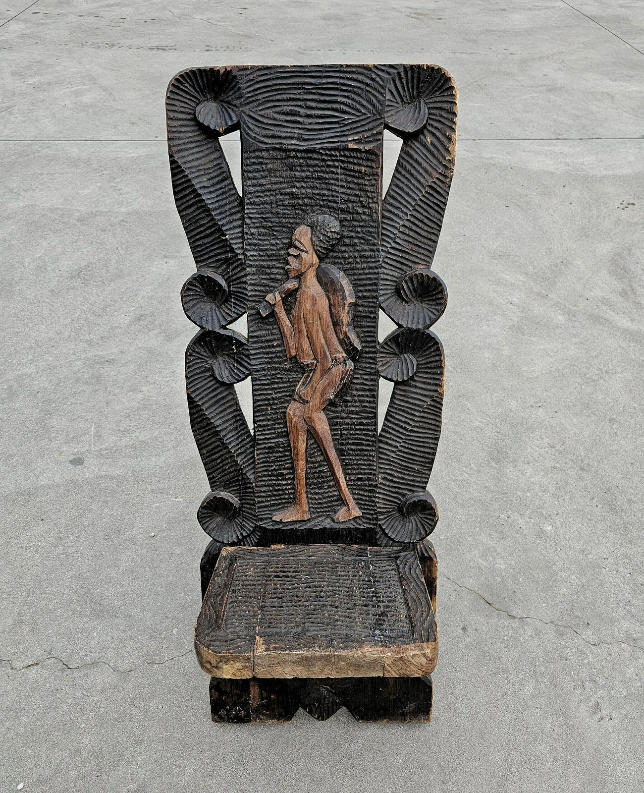photo furniture Antique Western African Stargazer Chairs Done In Hand Carved Wood By Yoruba Tribes // Made In Nigeria Ca. 1900s