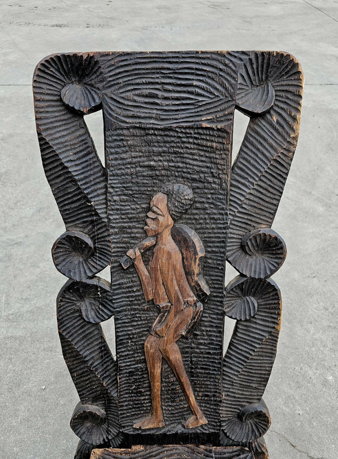 photo for sale Antique Western African Stargazer Chairs Done In Hand Carved Wood By Yoruba Tribes // Made In Nigeria Ca. 1900s
