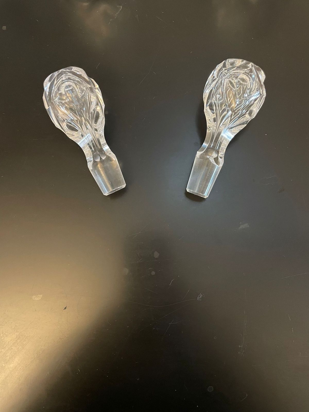 Quality Pair Of Antique 19th Century Cut Glass Decanters photo Home Decor