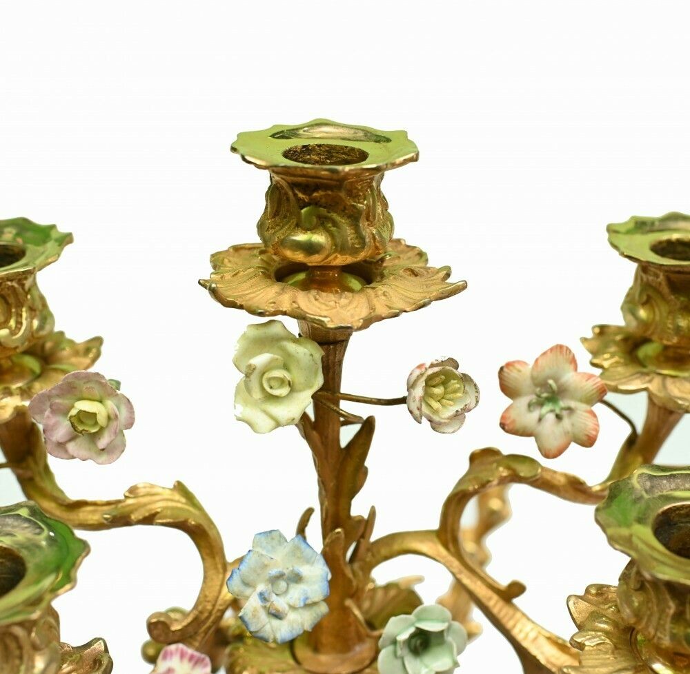 Pair Regency Porcelain Elephant Candelabras Gilt 1880 photo vinterior