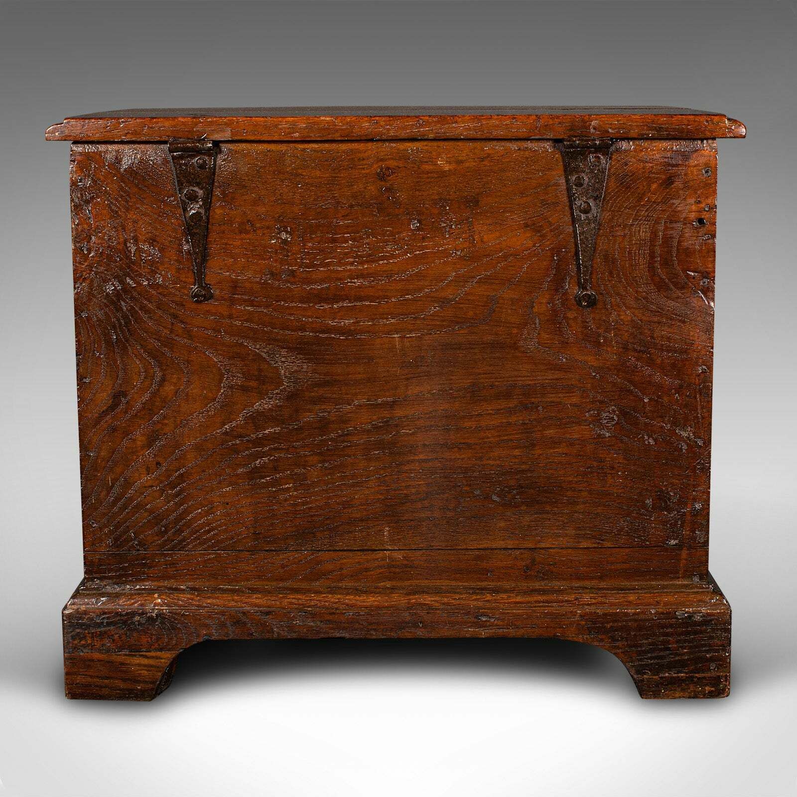 Antique Storage Chest, English, Oak, Fireside Bin, Bedside Box, Georgian, C.1780 photo vinterior