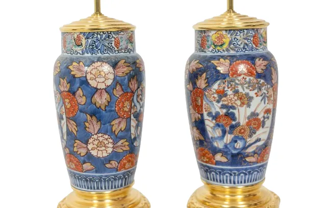 Pair Of Imari Porcelain And Gilded Bronze Lamps. Circa 1880. photo Lighting