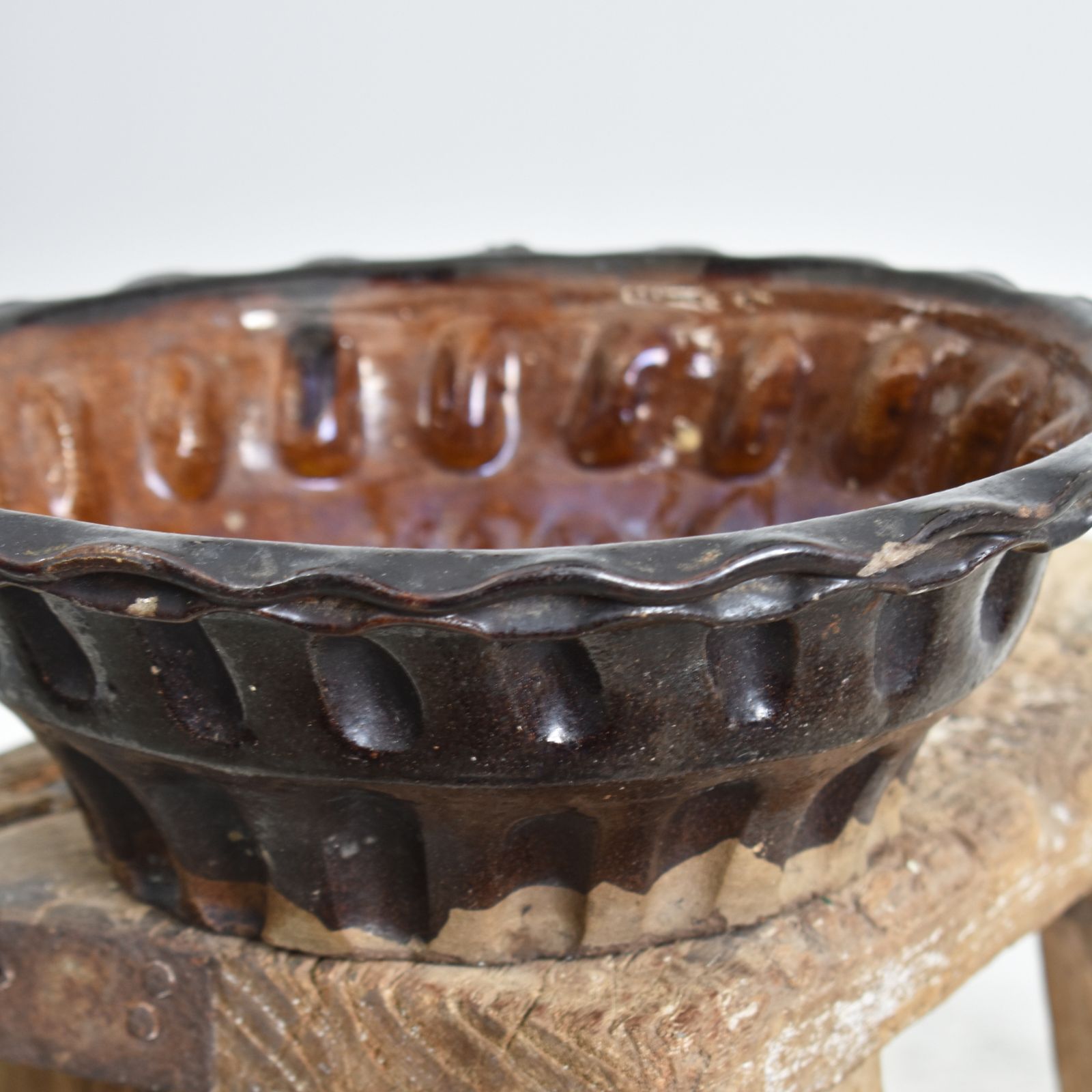 Antique Brown Ceramic Cake Mould photo furniture