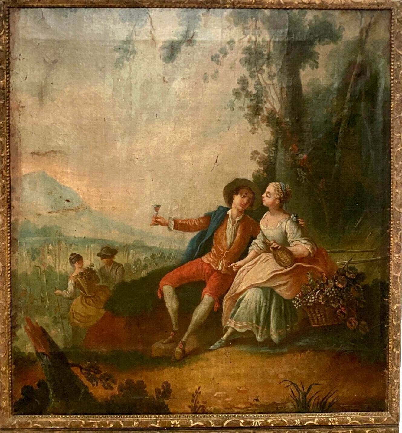 Louis XV Style Trumeau In Carved Wood 19th Century photo for sale