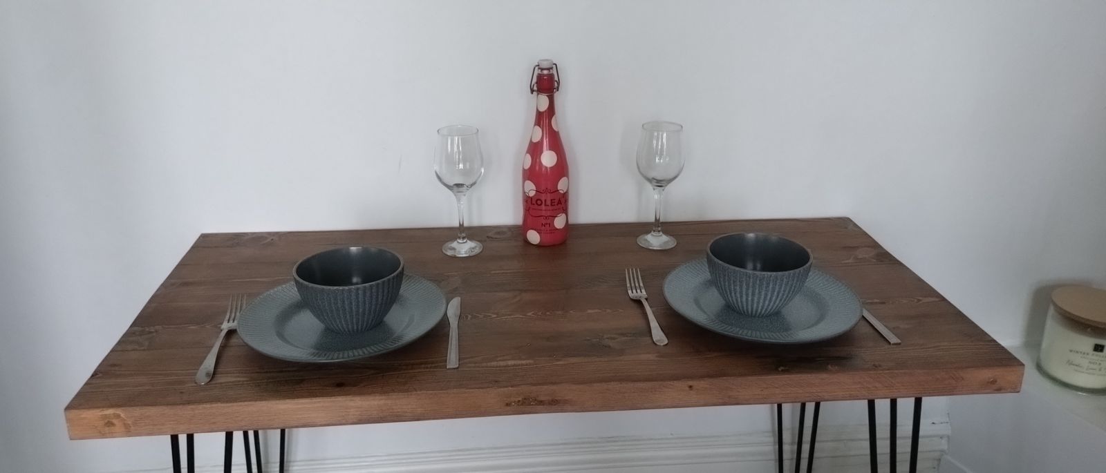 Hairpin Legs Dining Table Solid Wood