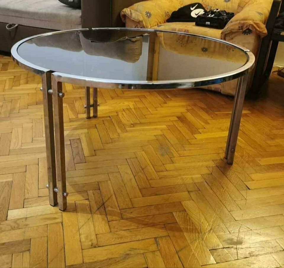 Mid Century Tubular Chrome Coffee Table, 1960s photo furniture