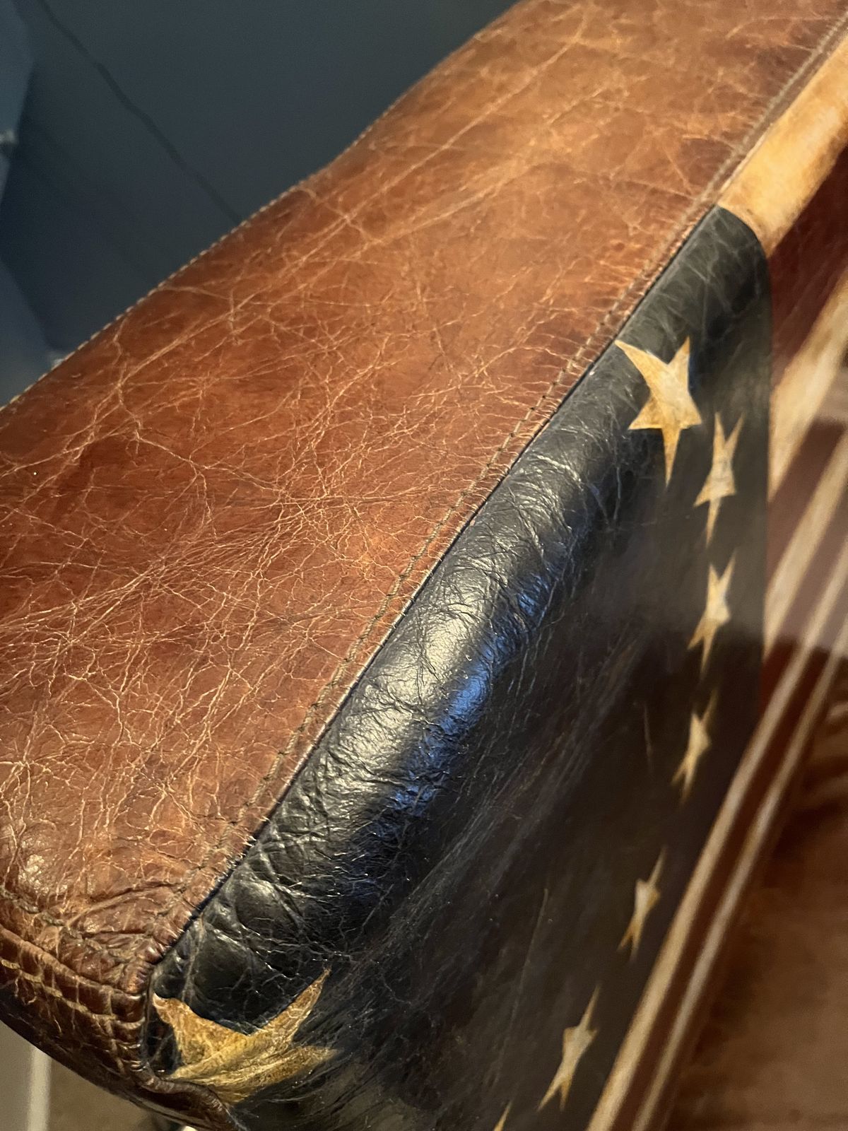 Andrew Martin Cadillac Armchair With American Flag Design photo 499.0