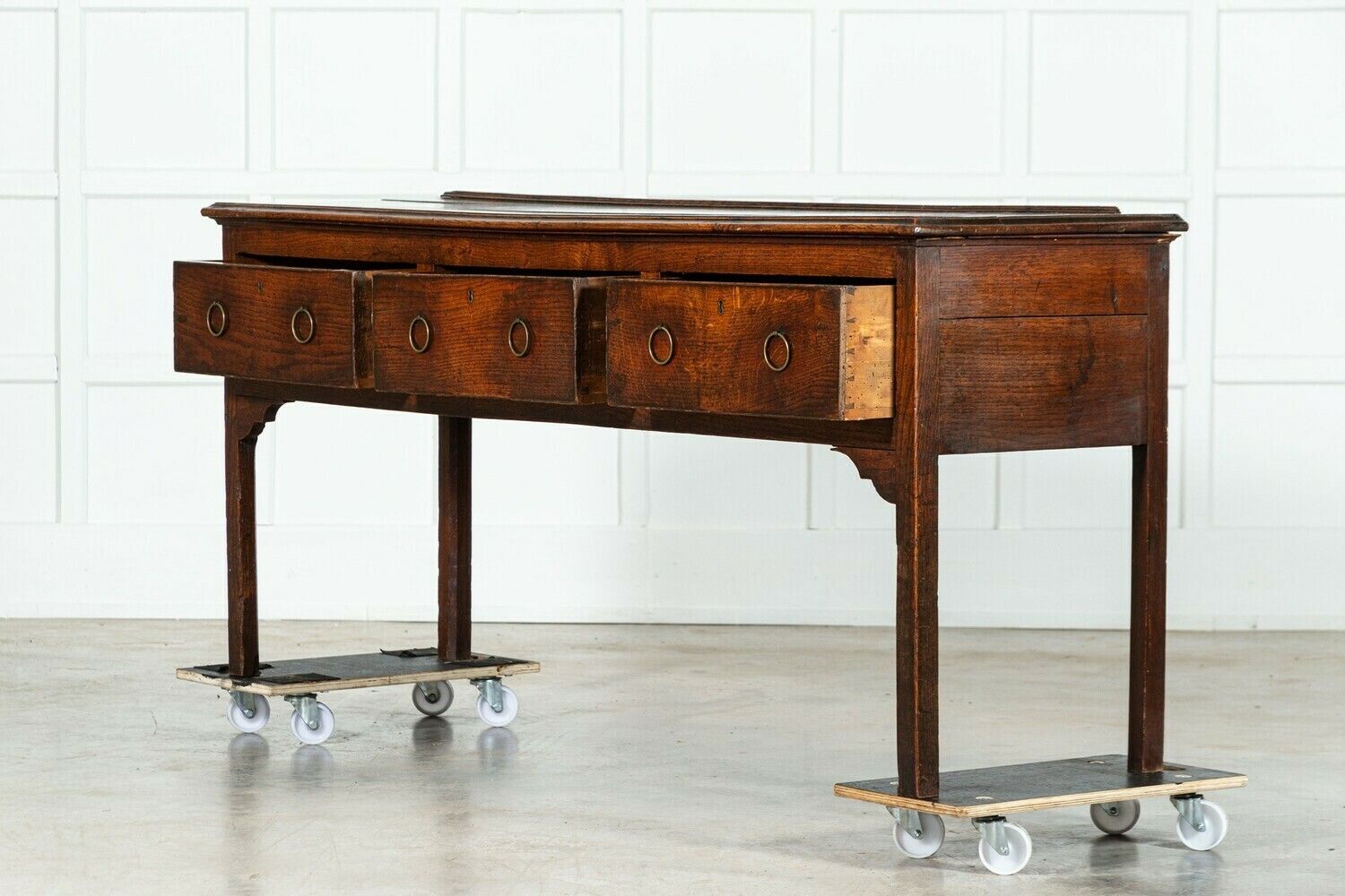 19thc English Oak Dresser Base photo Furniture