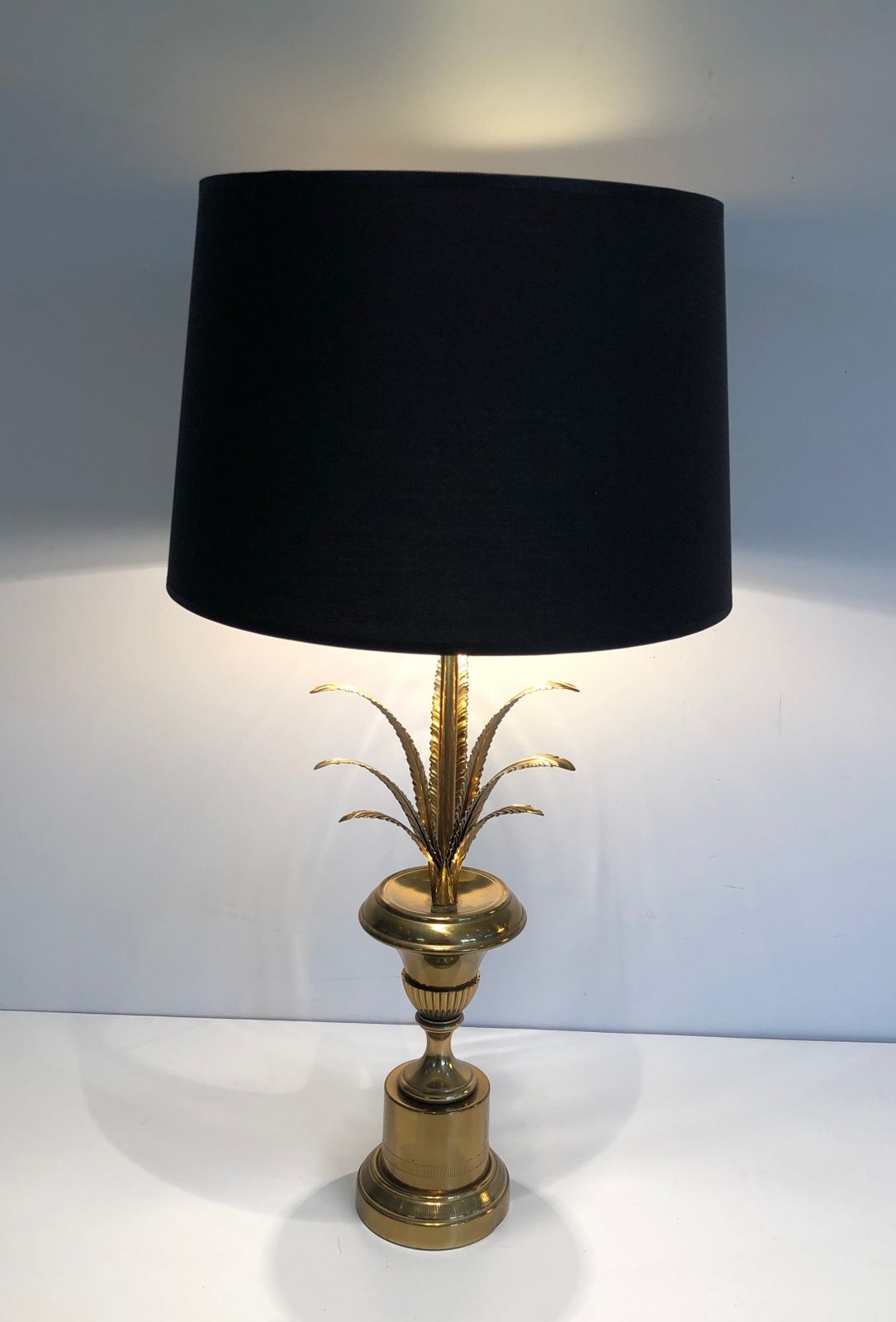 Neoclassical Style Palm Tree Table Lamp In Brass In The Taste Of Maison Charles