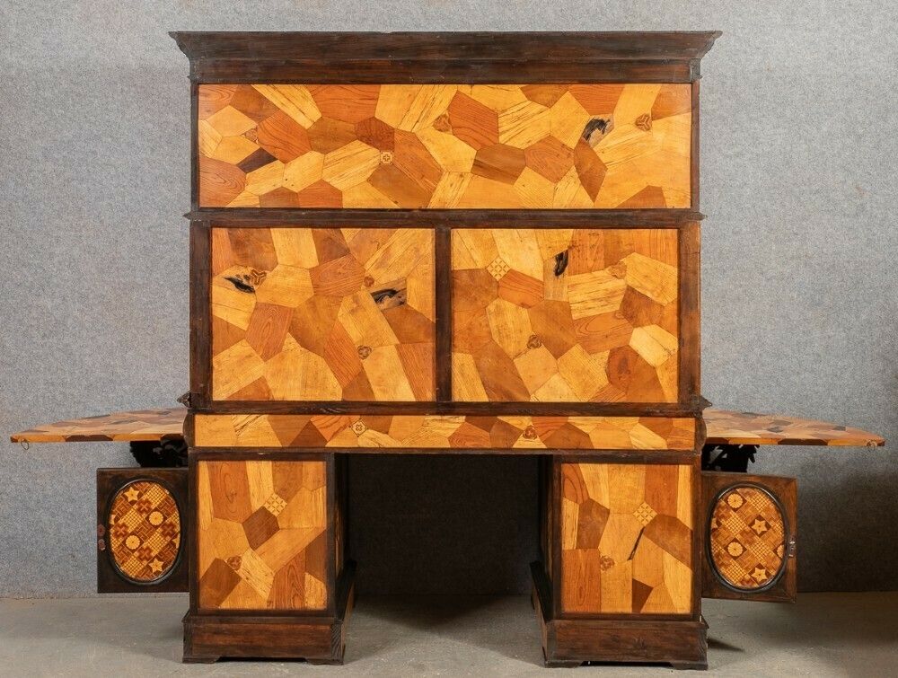 Exhibition Quality Japanese Yosegi Cylinder Desk photo 13750.0