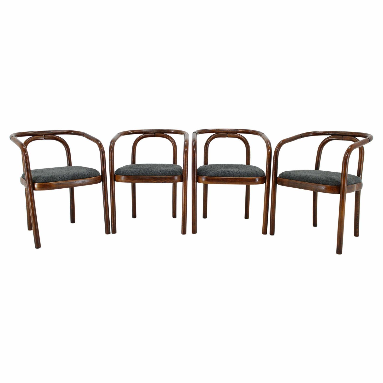 1970s Antonin Suman Set Of Four Dining Chair By Ton