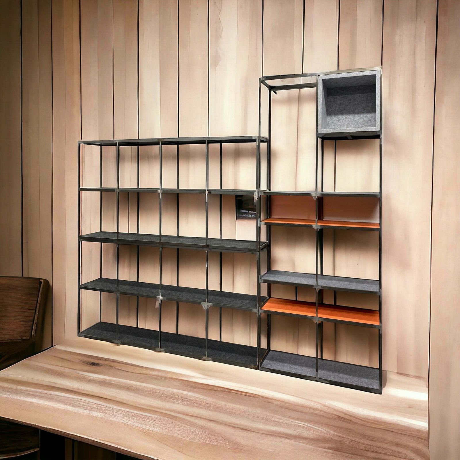 Room Dividers Freestanding Units Shelving Brushed Steel photo furniture