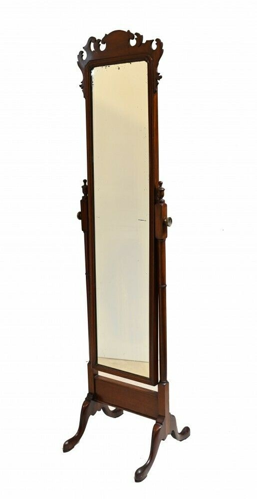 Georgian Cheval Mirror Swivel Mahogany 1890 photo 1150.0