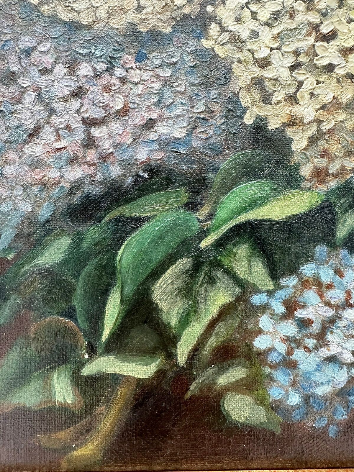 Oil Painting Bunch Of Lilac, Original Art Floral Still Life, French Antique Gilt Frame photo buy