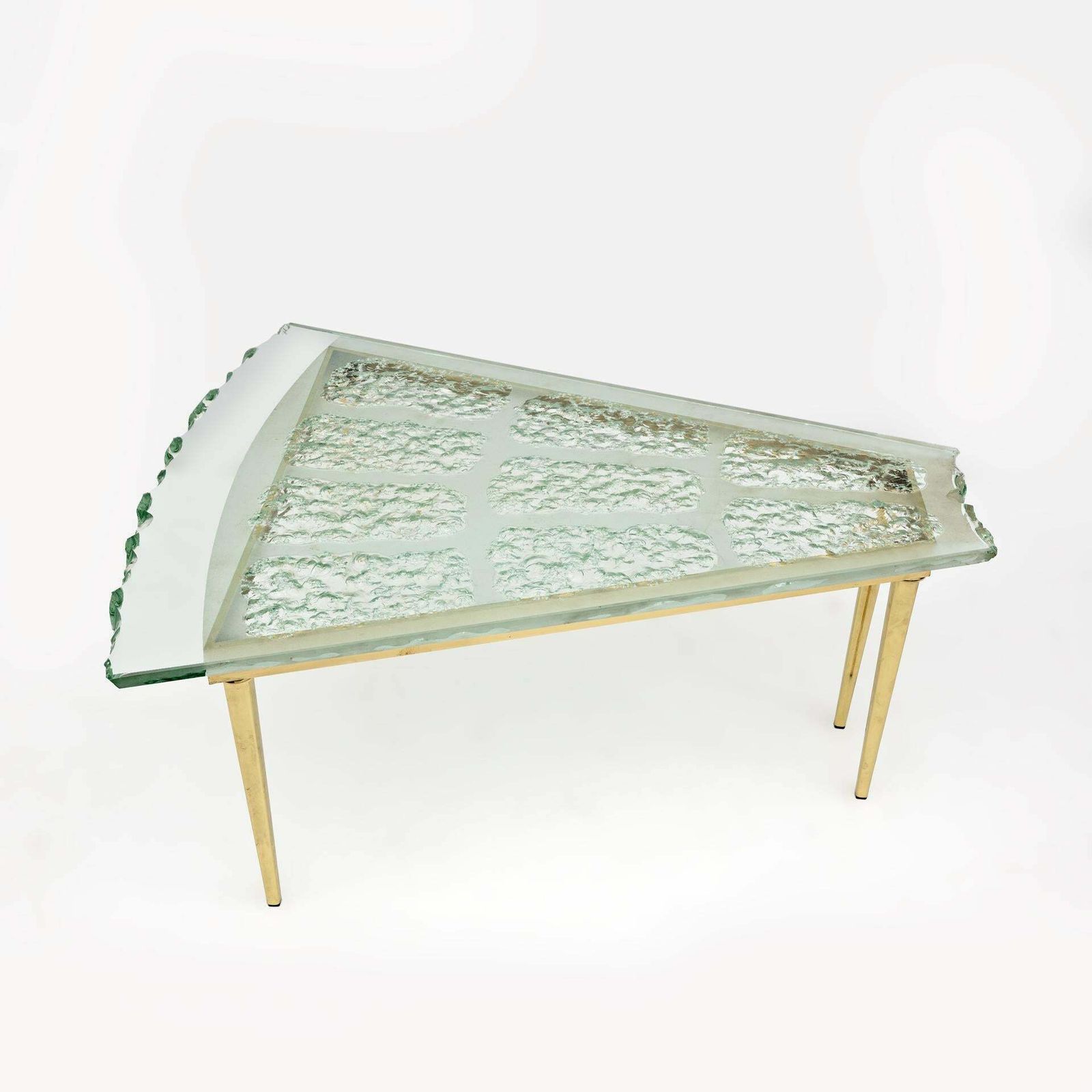 Fontana Arte Mid Century Modern Chiseled Glass Coffee Table By Max Ingrand, 50s photo furniture