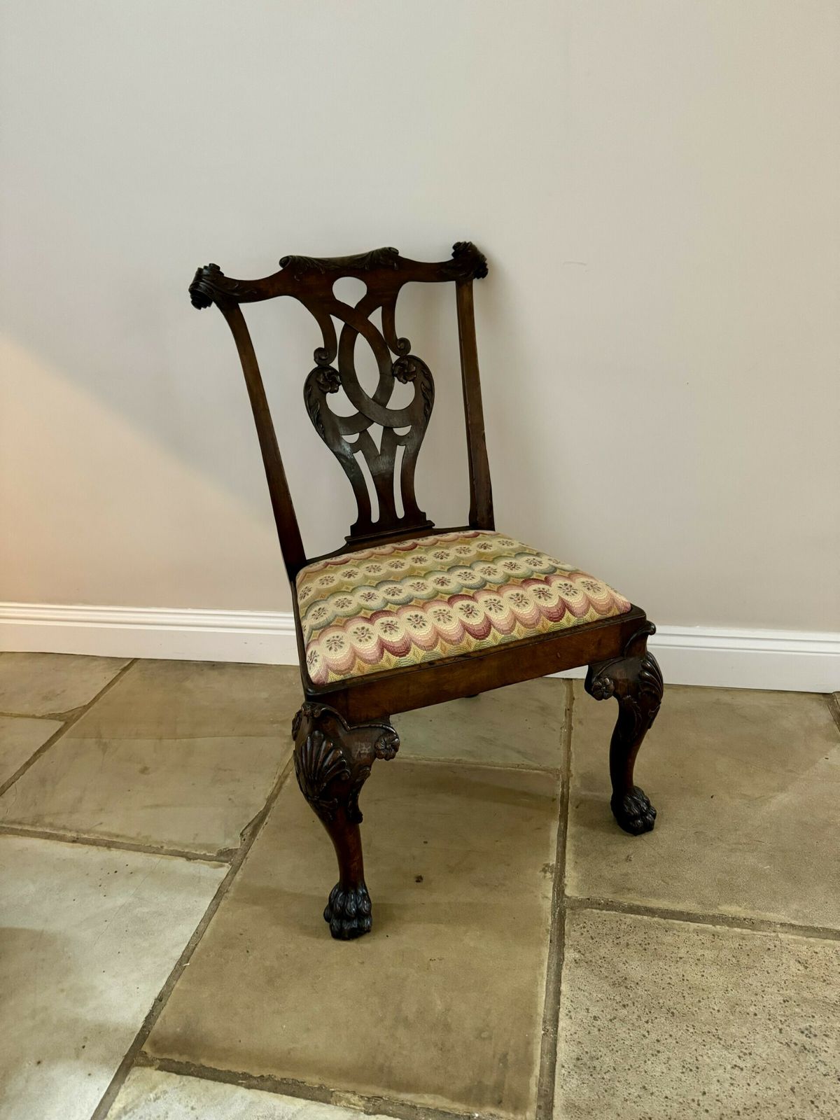 Outstanding Quality Set Of Eight Antique Mahogany Irish Chippendale Style Dining Chairs photo vintage