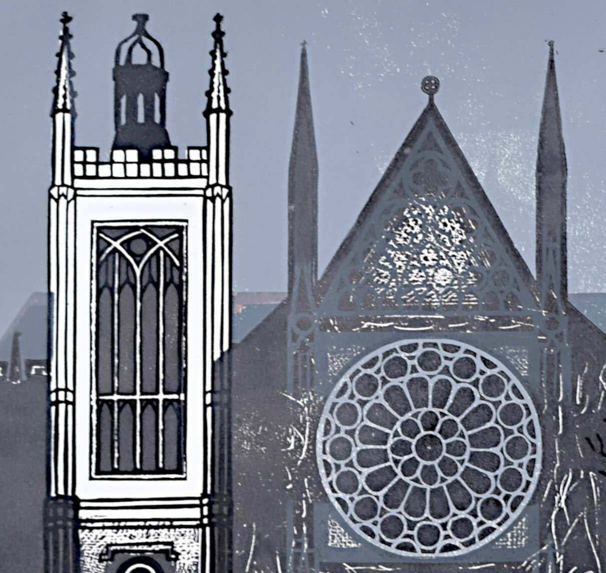 Westminster Abbey 20th Century Linocut Print By Edward Bawden 1966 photo Art