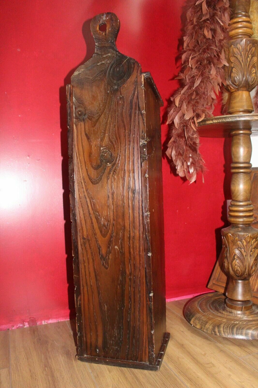 Vintage French Provincial Wall Floor Standing Baguette Box, Huche A Pain photo Home Decor