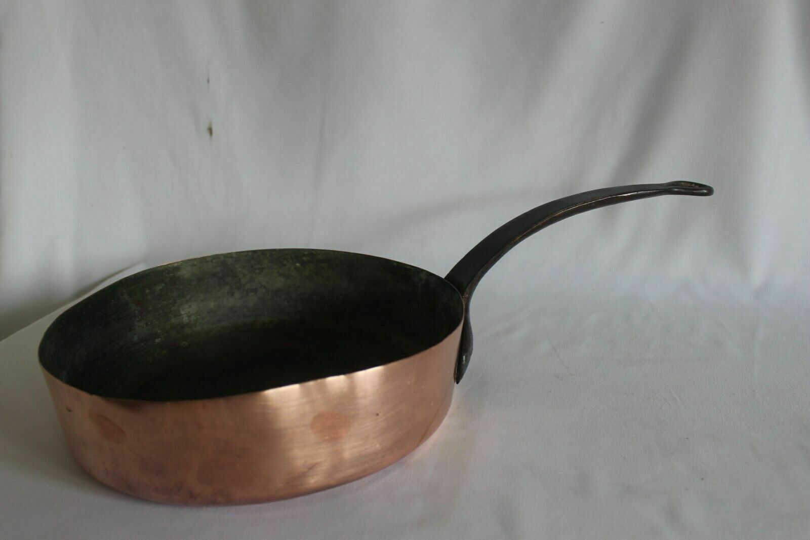 Home Decor French Professional Rare Find Copper Fry Pan N. 77 Iron Handle 0 7 1 Paris 27x7 photo
