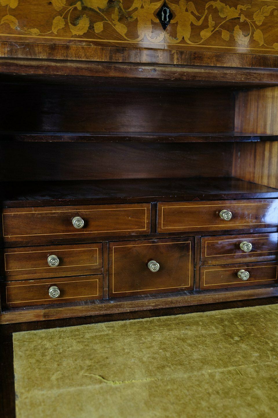 Secretary Empire Style In Hand Polished Mahogany With Intarsia From 1820 photo buy