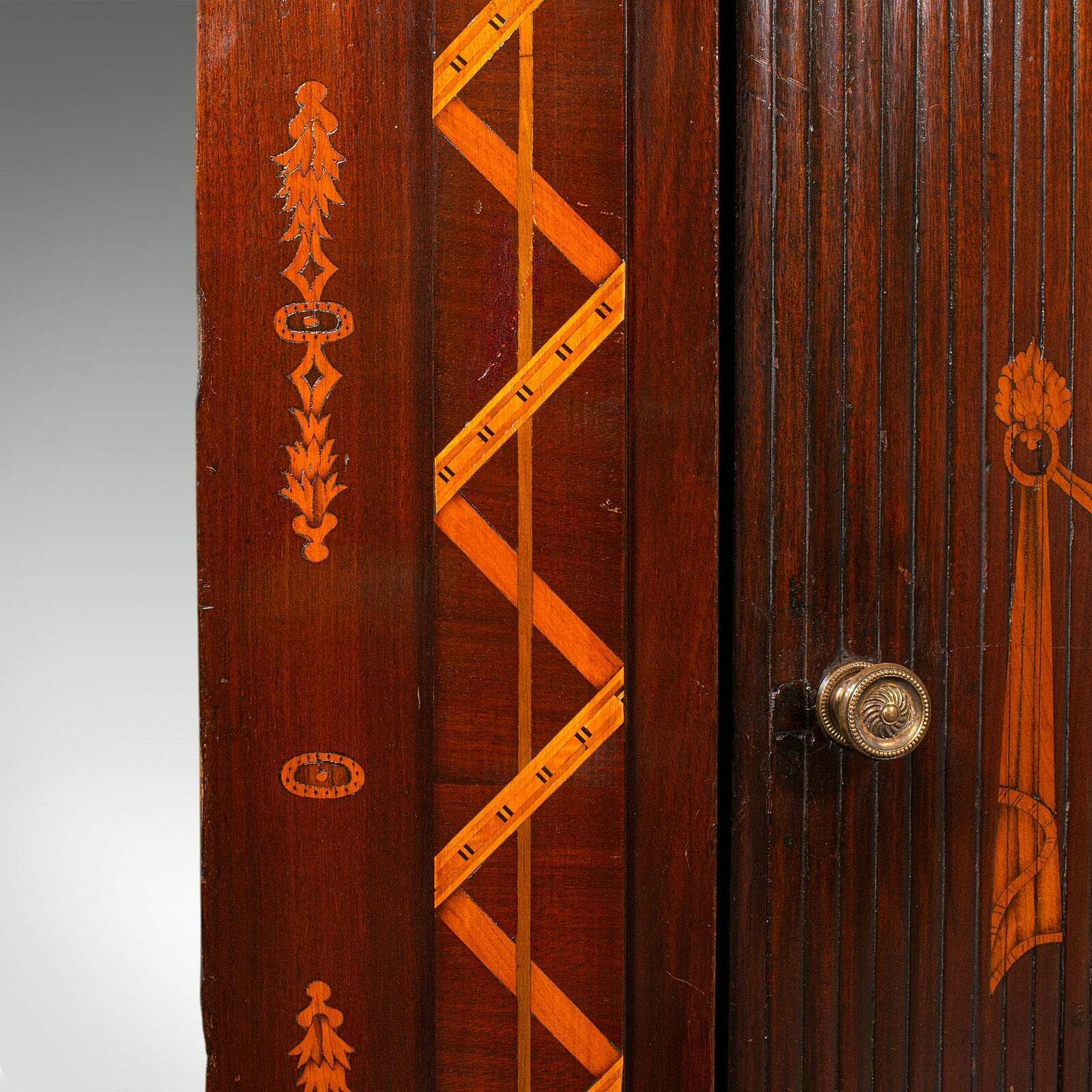 Antique Tambour Corner Cabinet, Dutch, Walnut, Cupboard, Georgian, Circa 1800 photo vintage