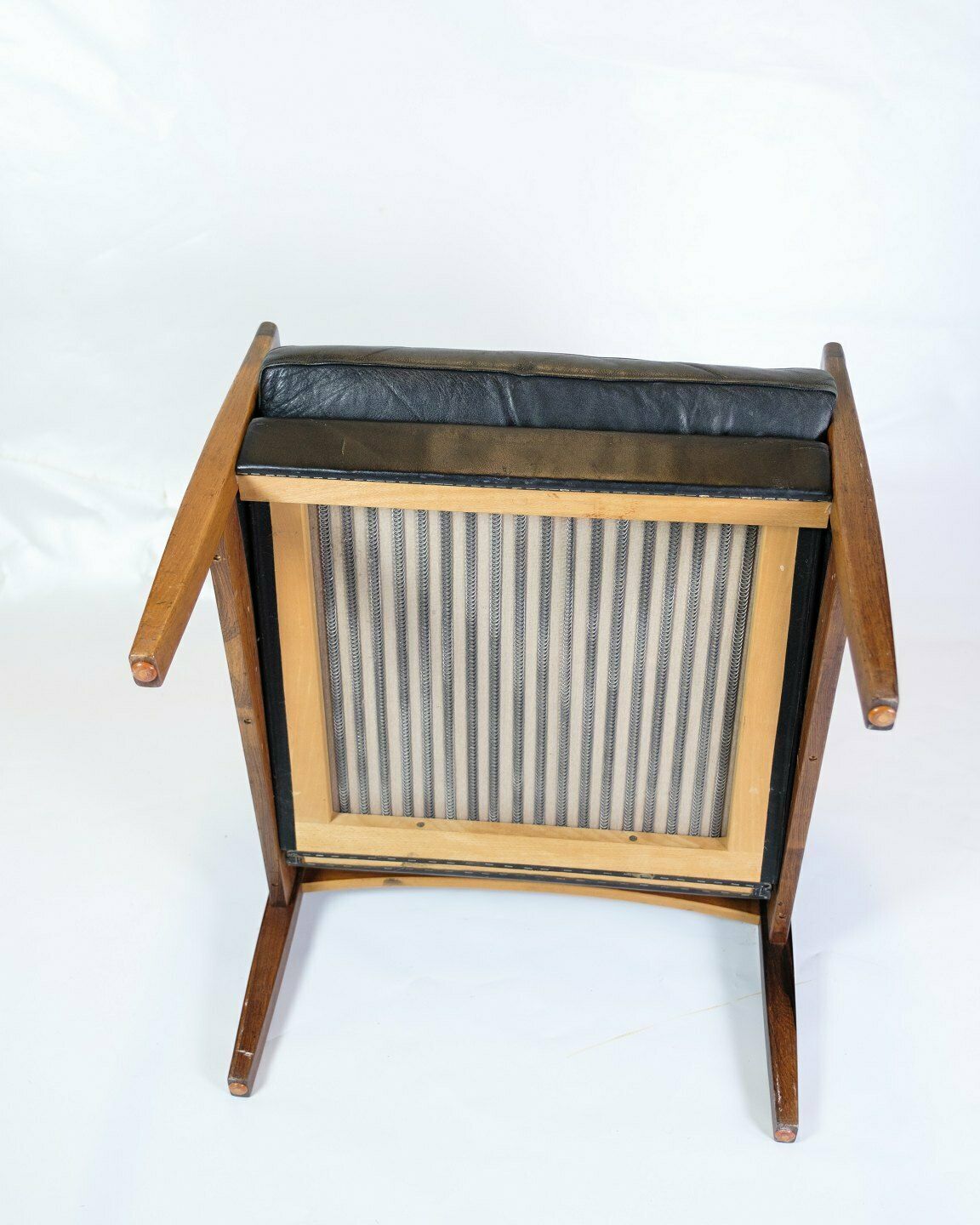 Armchair In Rosewood  & Black Leather By Hans Olsen For Brdr. Juul Kristensen From 1960s photo vintage
