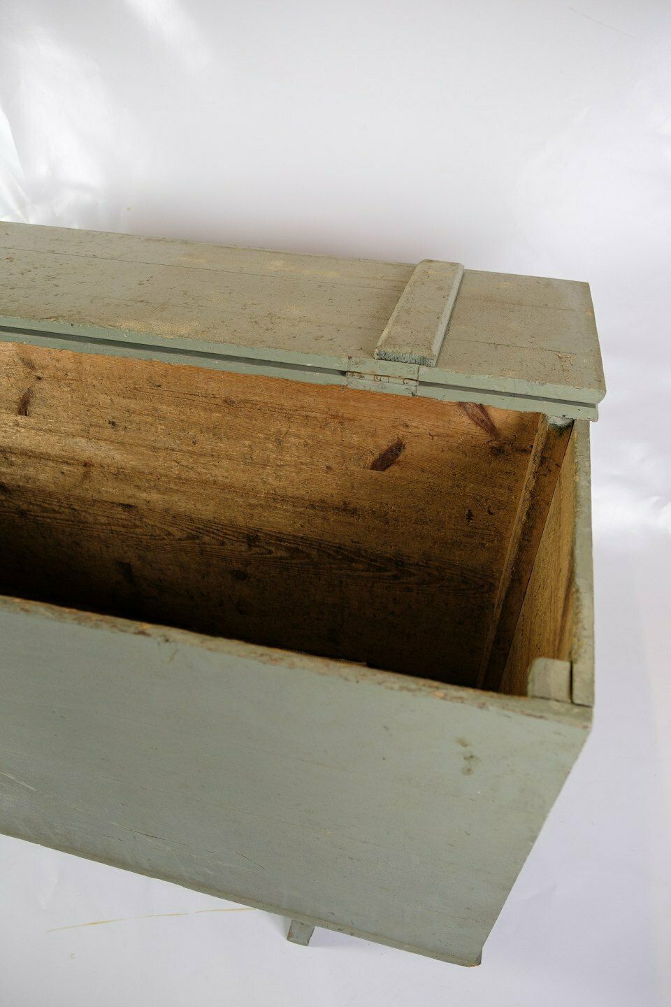 Antique Stoage Chest Grey Painted From 1930s photo 295.0