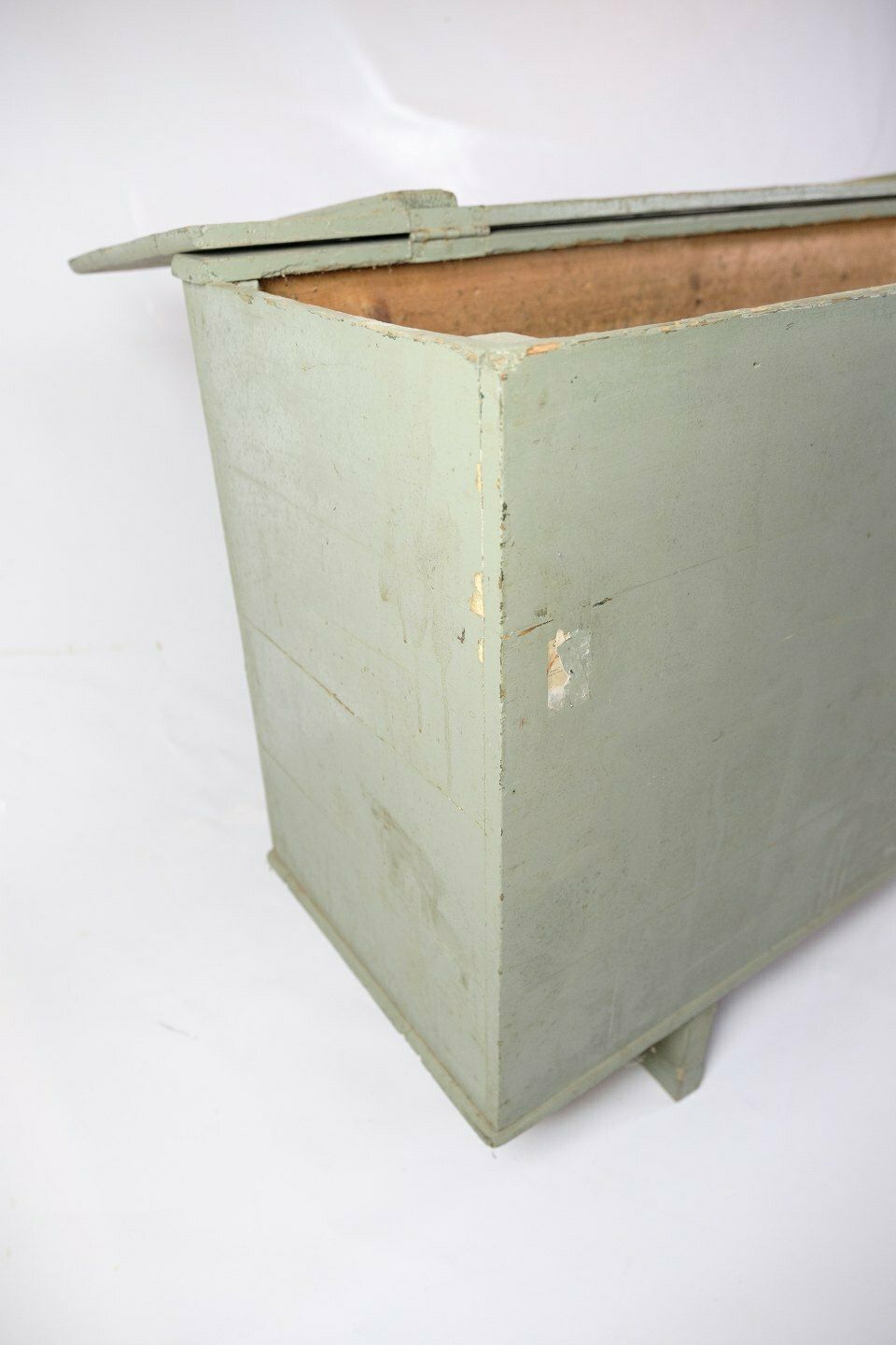 Antique Stoage Chest Grey Painted From 1930s photo vinterior