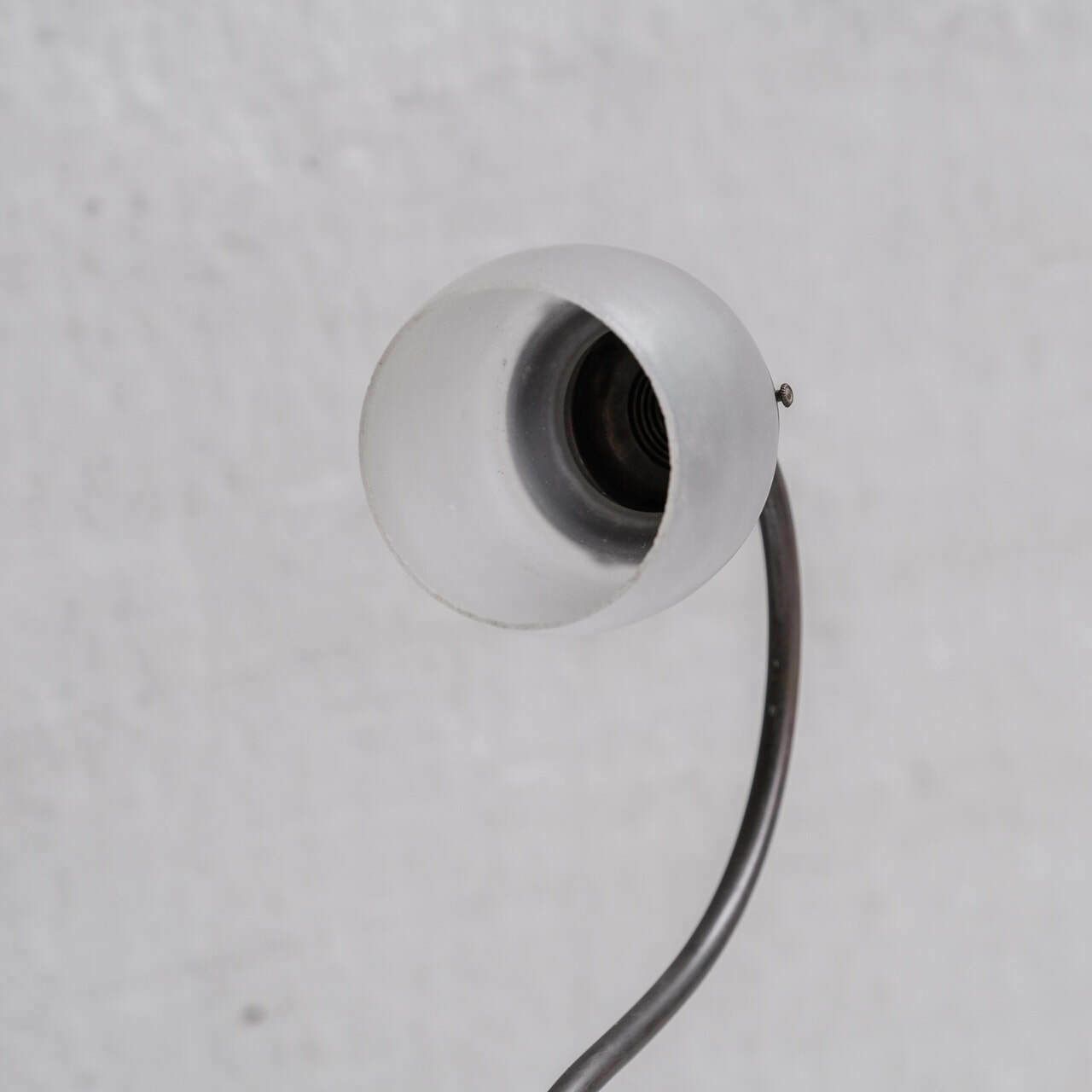 Antique Metal Frosted Glass Desk Lamp photo vinterior