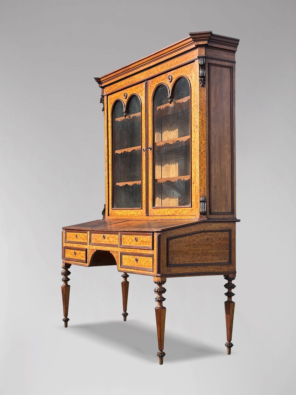 photo furniture Fine 19th Century French Louis Philippe Maple Bureau Bookcase