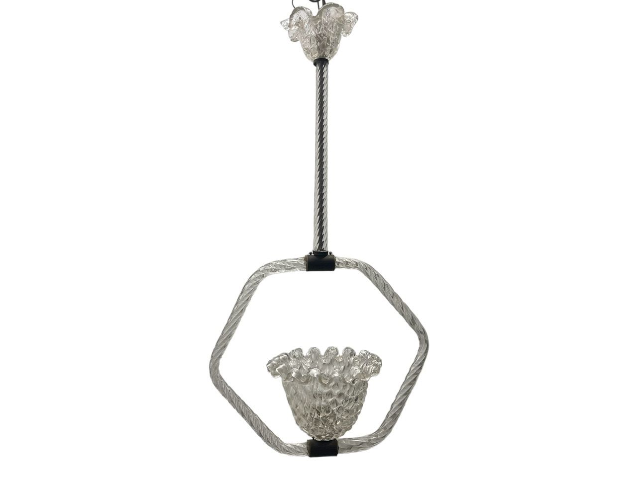 Murano Glass Light Pendant By Ercole Barovier 1940’s