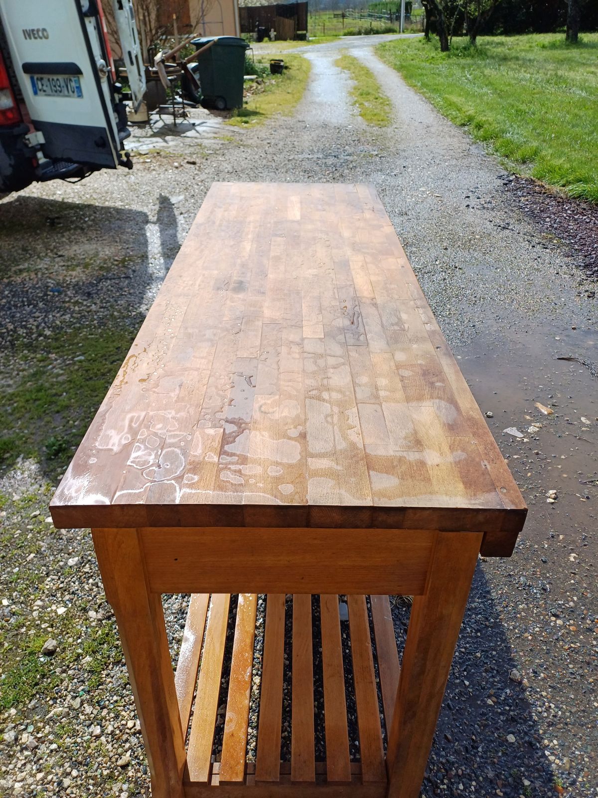 Wooden Drapery Table, 3 Drawers. photo Furniture
